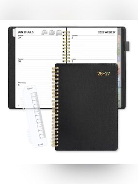 Sunee Black 2026-27 Spiral Weekly Planner NWT